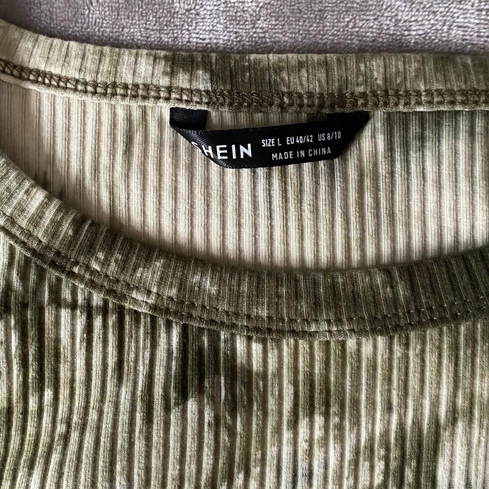 SheIn Army Green Ribbed Knit Dress - Picture 3 of 5